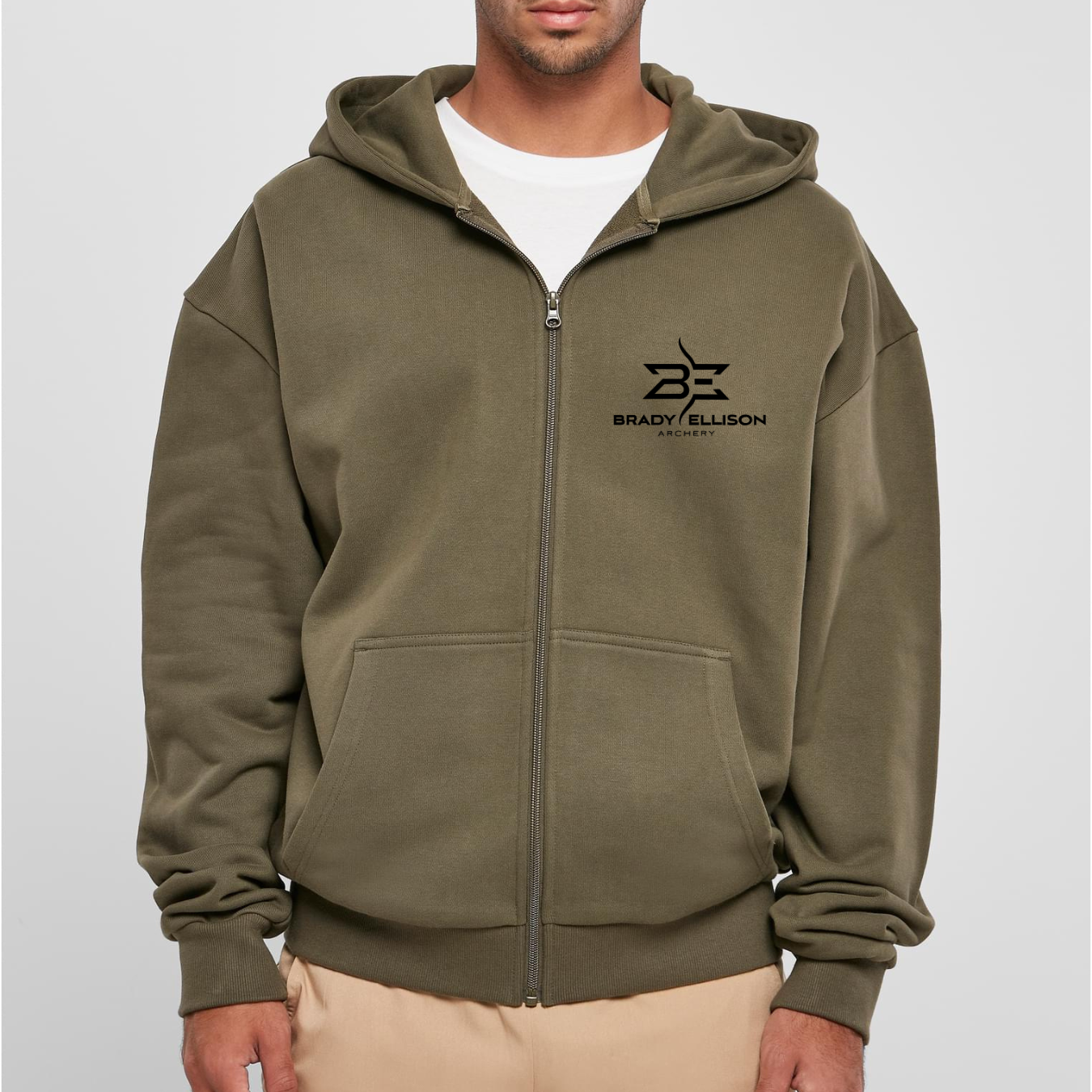 BE LOGO ZIP HOODIE