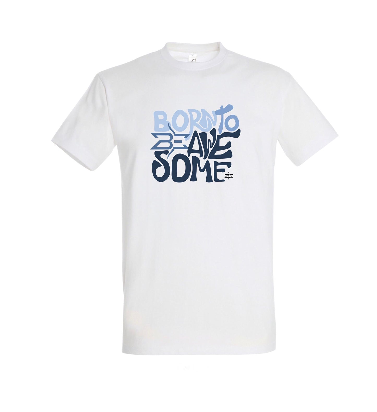 WHITE BORN TO BE AWESOME MEN'S T-SHIRT