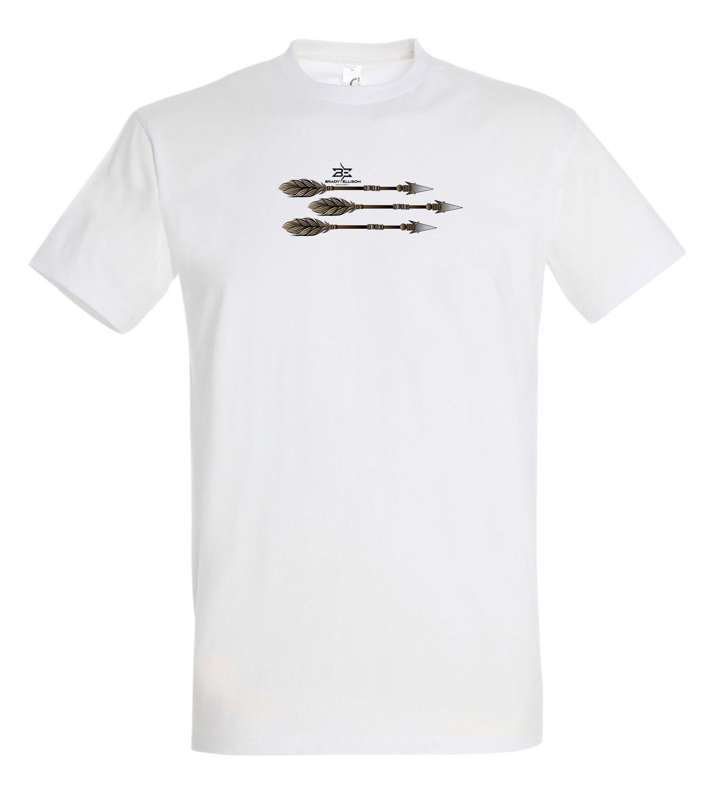 WHITE 3 ARROWS DESIGN MEN'S T-SHIRT 