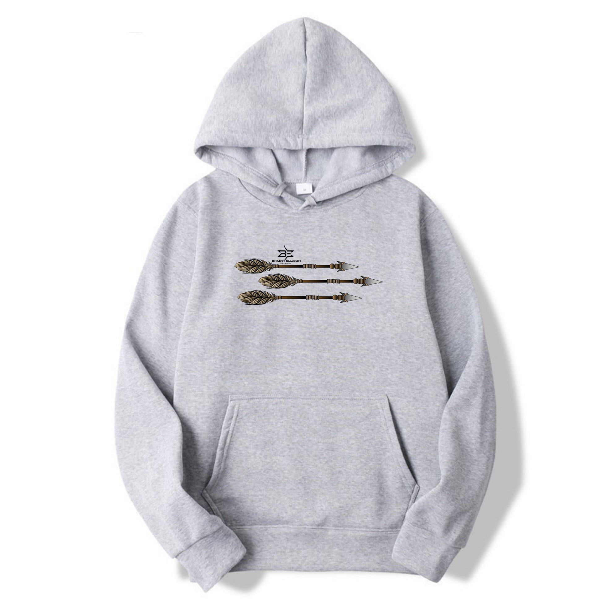 ARCHERY GREY 3 ARROWS DESIGN HOODIE 